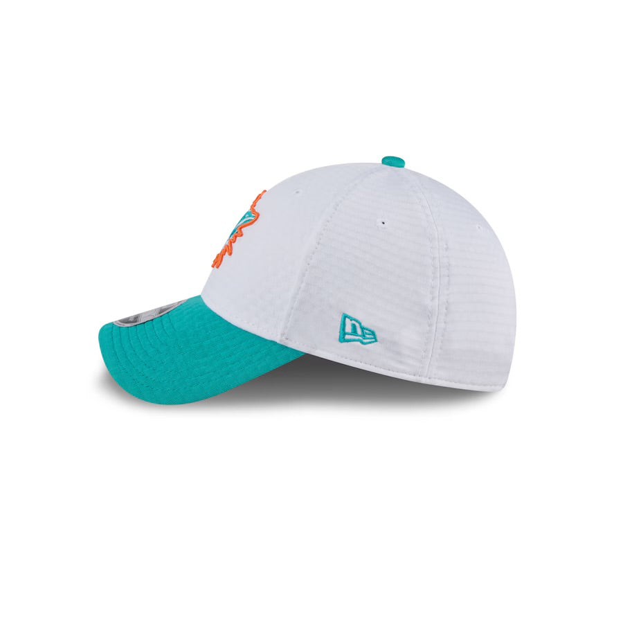 Miami Dolphins Kids Hat - Training Camp Collection 2-Tone 9Forty Kids NFL Stretch Snapback Cap - New Era